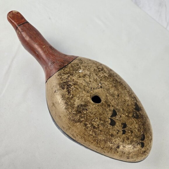 Vintage Tonala Pottery Duck Muted Tones Red Blue with Flowers - Picture 10 of 12